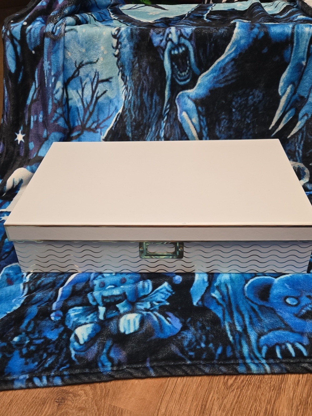 🌞Neutral Wavy Pattern Storage Box 17.9x12x3.7 Artful Organization